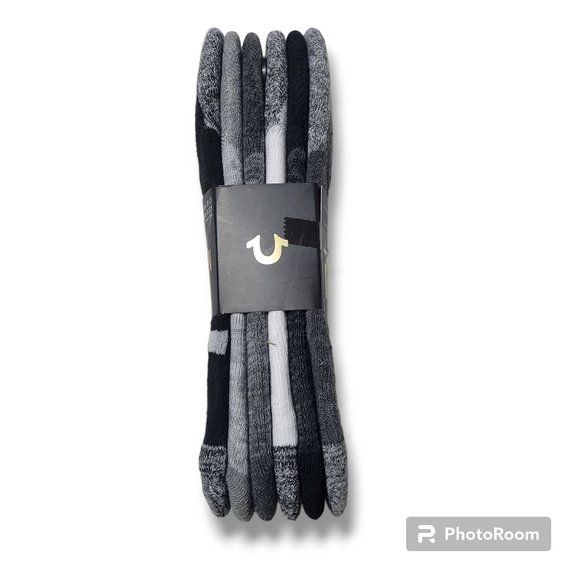 TRUE RELIGION 6 Pack No Show Sock Liners heather Grey Scale Black White … - Picture 3 of 11